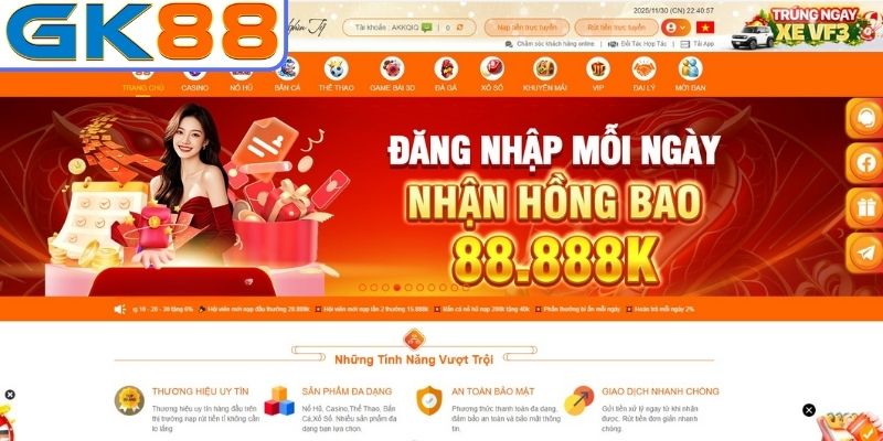 Điều kiện khi đăng nhập GK88
