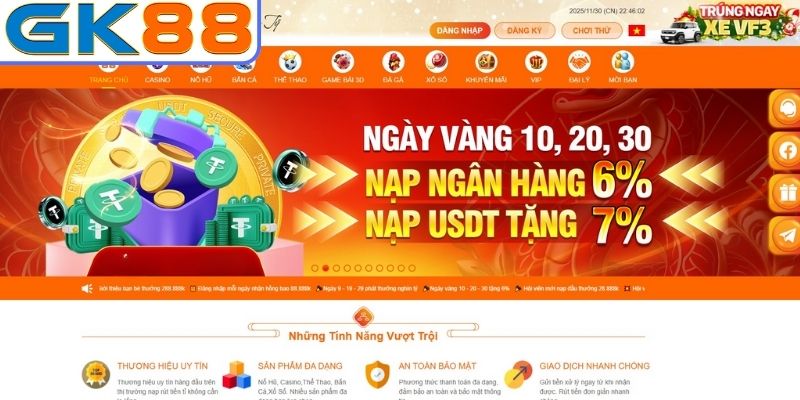 Lưu ý khi đăng nhập GK88
