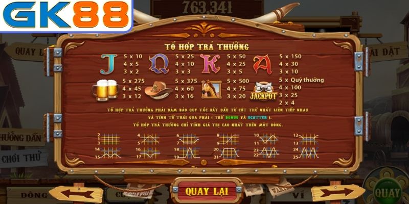 Số lượng payline lớn