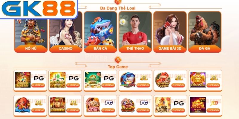 Thư viện trò chơi đa dạng
